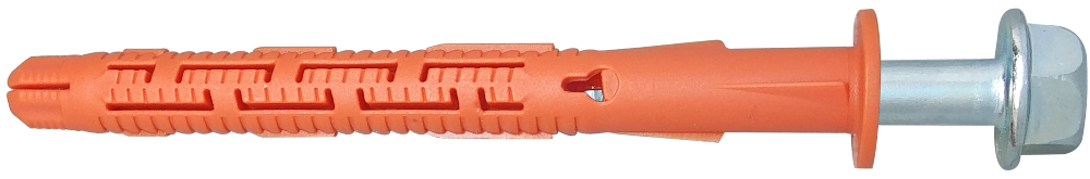 Дюбель з шурупом, рамно-фасадний, 10x140 нейлон цинк шестигранна з фланцем